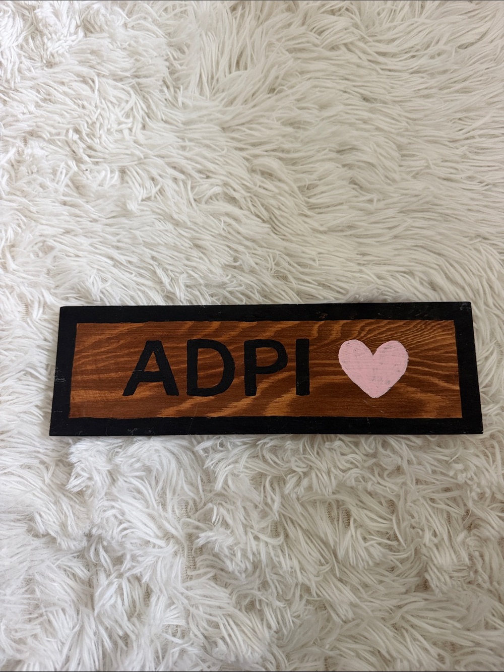 Decorative Wooden Sign with Pink Heart